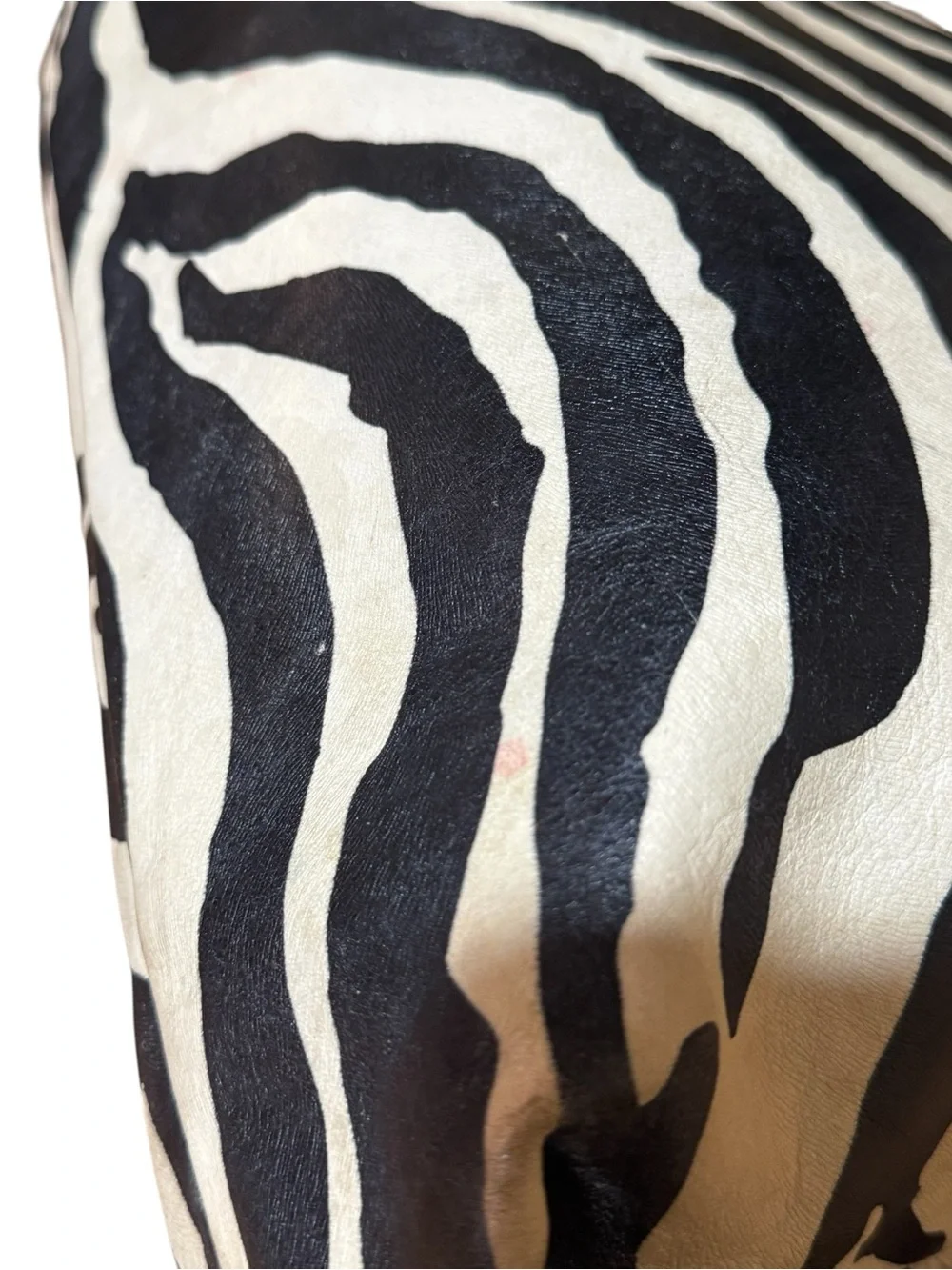 Dooney & Bourke Black and White Zebra Print Hobo with Burgundy Trim